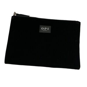 O.P.I. OPI Velvet Clutch Pouch Black with Polish Zipper Pull Unisex Travel Gift